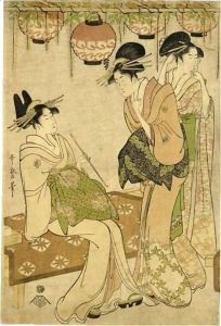 'Fujidana Shita No Tayu' (Tayu Beneath A Shelf Of Wisteria) by Kitagawa Utamaro