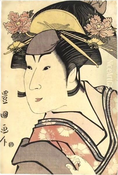 Okubi-E Of Iwai Hanshiro Iv In An Unidentified Onnagata Role - view 1
