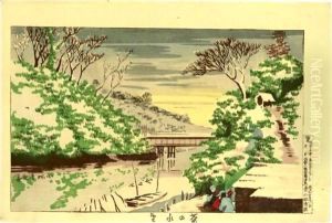 Bridge At Okawa by Kobayashi Kiyochika