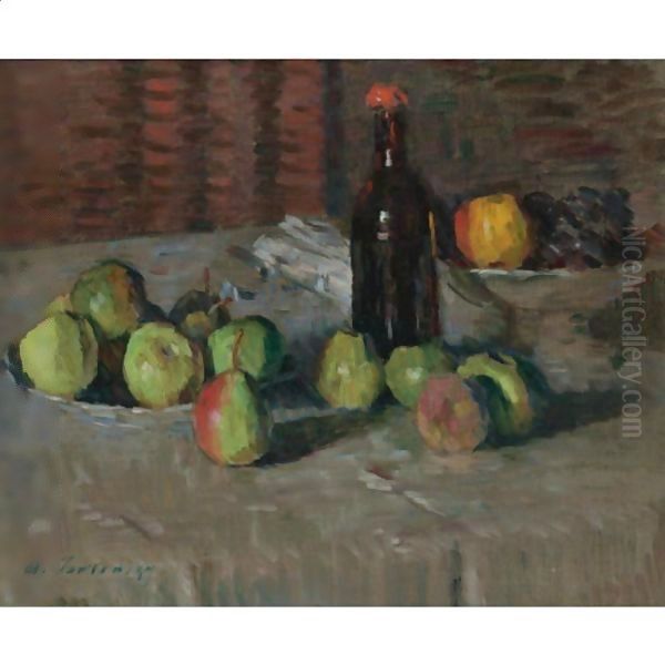 Stilleben Mit Apfeln Und Flasche (Still-Life With Apples And Bottle) - view 1