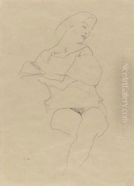Sitzende Frau Mit Hochgeschobenem Rock (Seated Woman With Raised Skirt) - view 1