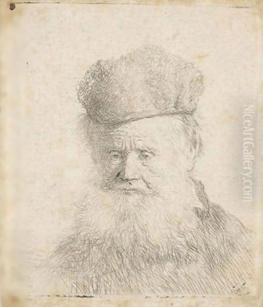 Bust Of An Old Man With A Fur Cap And Flowing Beard, Nearly Full Face, Eyes Direct - view 1