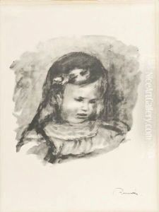 Claude Renoir La Tete Baisee by Pierre Auguste Renoir