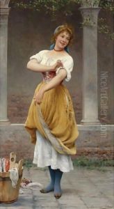 The Happy Laundress by Eugene de Blaas