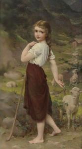 The Little Goat Herder (Jeune Bergere) by Emile Munier