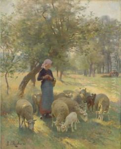The Gentle Shepherdess by Luigi Chialiva