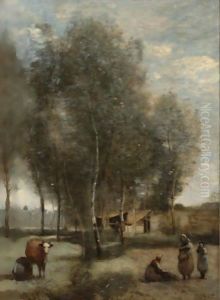 Sainte-Catherine-Les-Arras Prairies Plantee D'Arbres Avec Quelques Cabanes Au Fond