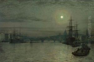 London Bridge -- Night by John Atkinson Grimshaw