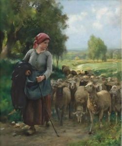 Shepherdess And Her Flock