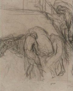 Peasants Unloading Sacks From A Horse by Jean-Francois Millet