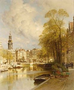 A View From The Singel On The Munttoren, Amsterdam