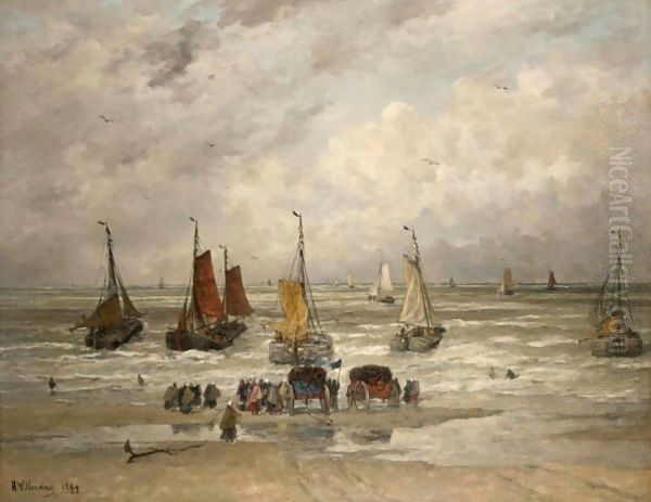 The Fishing Fleet Sailing Out - view 1
