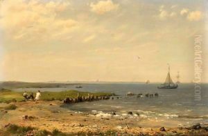 A View On The Zuiderzee by Hermanus Jr. Koekkoek