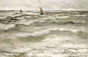 Fishing Boats At Sea 2 by Hendrik Willem Mesdag