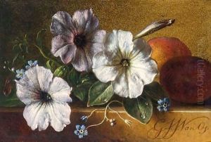 A Still Life With Flowers And Fruit by George Jacobus Johannes Van Os