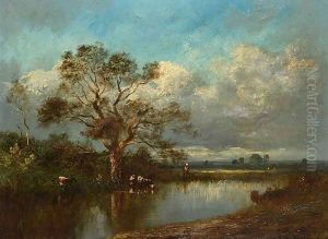 Cows In A Landscape by Leon Victor Dupre