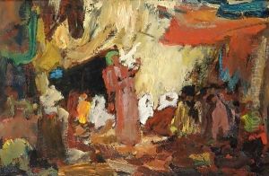 An Oriental Market by Marius Bauer