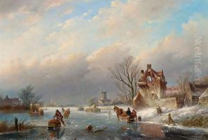 Figures On The Ice In A Winter Landscape