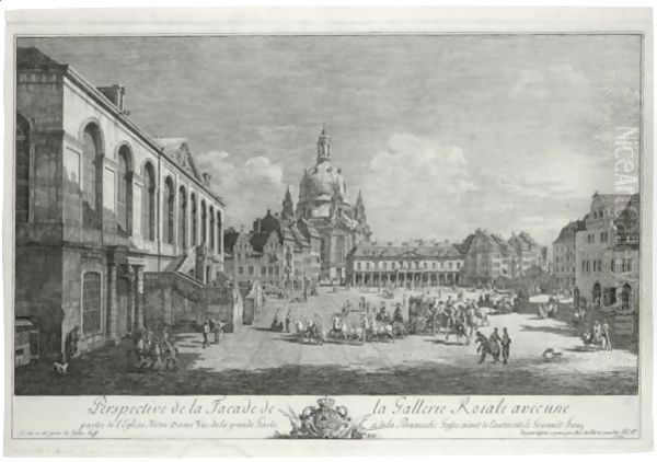 Perspective De La Facade De La Gallerie Roiale Avec Une Partie De L'Eglise Notre Dame - view 1