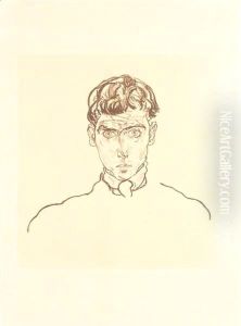 Bildnis Paris Von Guthersloh (Portrait Of Paris Von Gutersloh) (Kallir 16b) by Egon Schiele