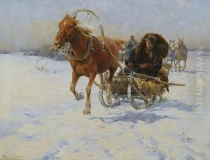 Sleigh Ride 2 by Alfred Wierusz-Kowalski