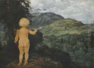 Cupid As Landscape Painter by Hans Thoma