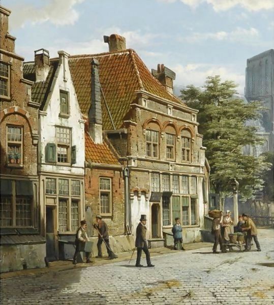 Dutch Street With A Church Tower - view 1