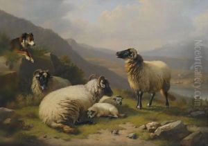 Sheep Dog Guarding His Flock by Eugene Verboeckhoven