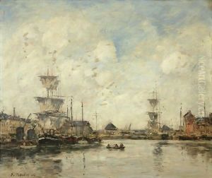 Fecamp. Le Bassin by Eugene Boudin