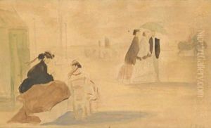 Personnages Au Bord De La Plage