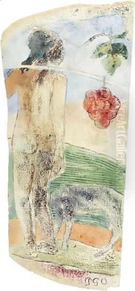 Tahitienne Portant Un Fruit - view 1