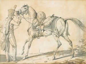 Hussar And His Horse by Carle Vernet