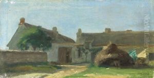 A Farm In Normandy by Adolphe-Felix Cals