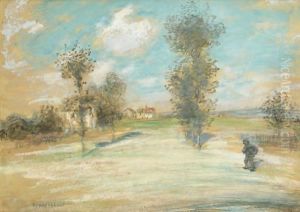 A Landscape With A Peasant On A Path A Landscape With A Peasant On A Path