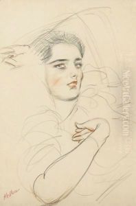 Portrait Of Diana Mitford by Paul Cesar Helleu