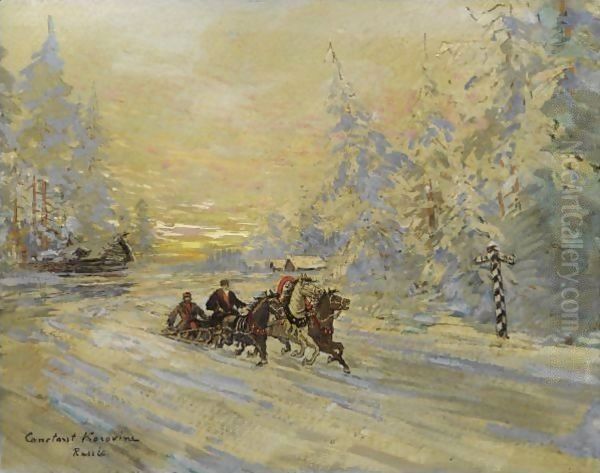 Winter Sunset With Troika - view 1