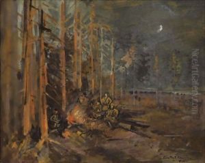 Soldiers Round The Forest Campfire