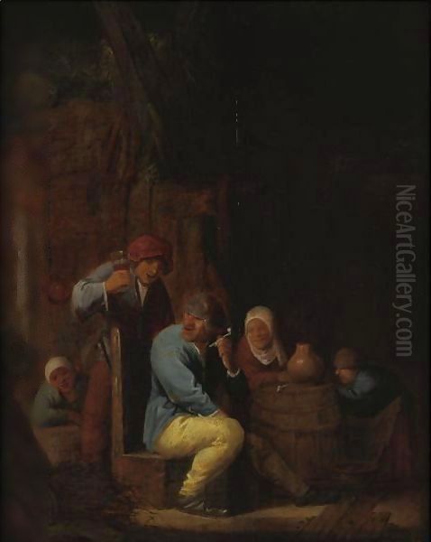 Peasants Drinking And Smoking In A Tavern - view 1