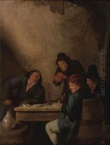 Peasants Drinking In A Tavern by Jan Miense Molenaer
