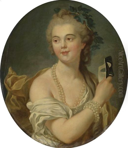 Mademoiselle Van Loo Holding A Mask - view 1