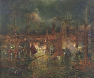 Nocturnal View Of A Port by Luis Graner Arrufi