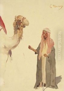 Bedouin With Camel by Konstantin Egorovich Egorovich Makovsky