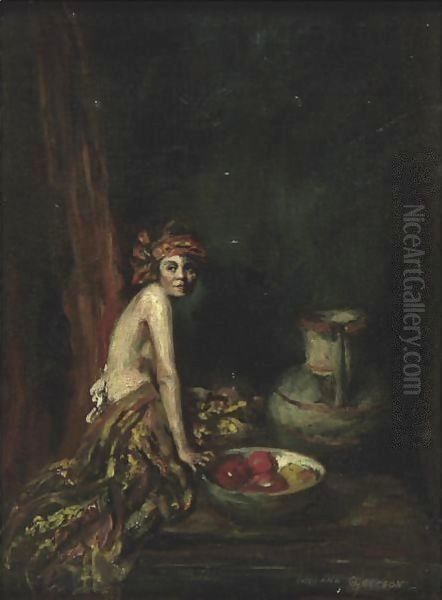 Model With Bowl Of Fruit - view 1