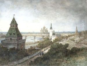 View Of Moscow by Aleksei Petrovich Bogolyubov