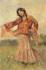 Dancing Gypsy by Konstantin Egorovich Egorovich Makovsky
