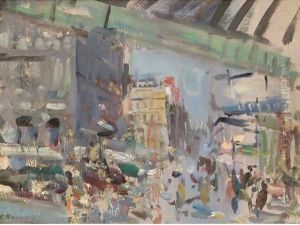 La Gare Saint Lazare by Konstantin Alexeievitch Korovin