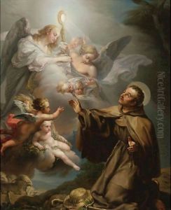 The Apparition Of The Eucharist To San Pascual Bailon by Vicente Lopez y Portana
