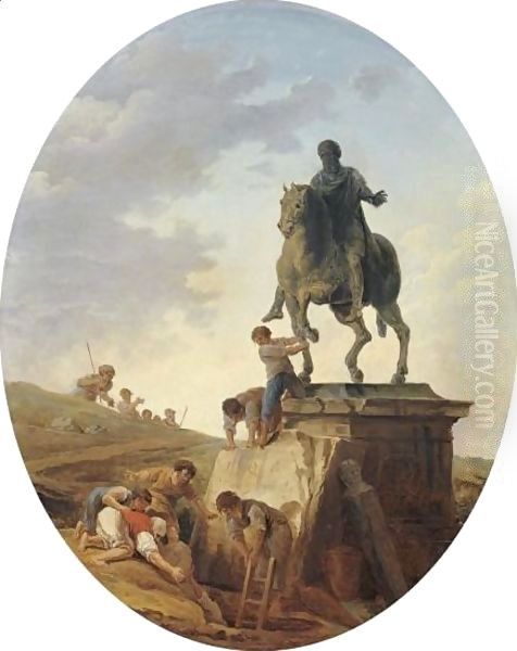 A Capriccio With The Statue Of Marcus Aurelius And Tomb Raiders At Work - view 1