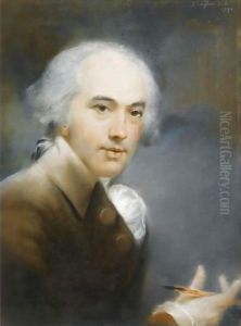 Self-Portrait, A Pencil In His Right Hand by John Russell