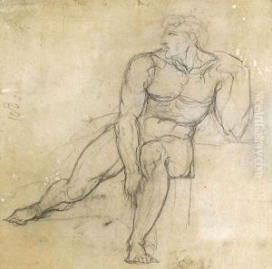 Study Of A Male Nude, Seated by Johann Henry Fuseli